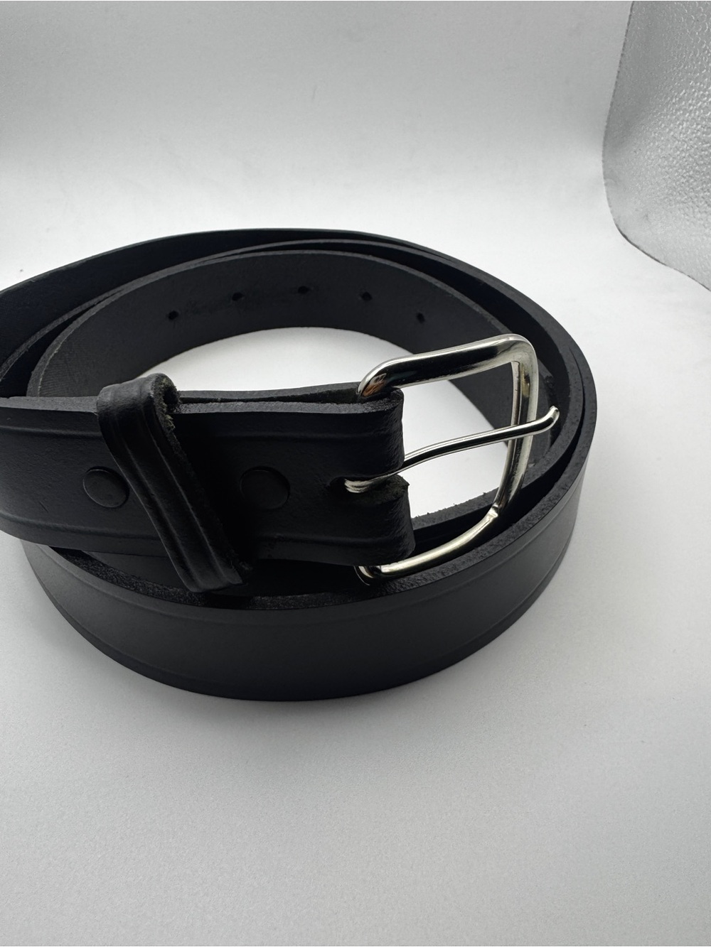 Task Force Men’s Black Leather Belt -Size 48 - Big & Tall